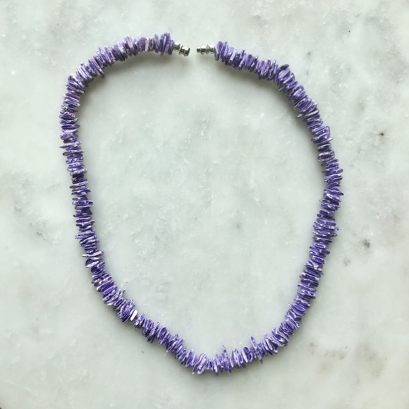 Modern Vintage Jewelry - Vintage Purple Puka Seashell Necklace